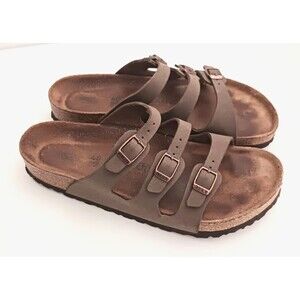 Birkenstock Florida 3 Strap Mocha Birko-Flor 40 US 9 Reg Width Made in Germany